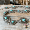 Turquoise Concho Chain Link Belt 