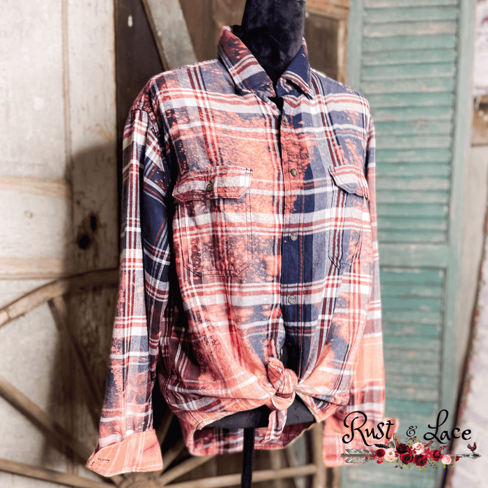 Navy Distressed Flannel 