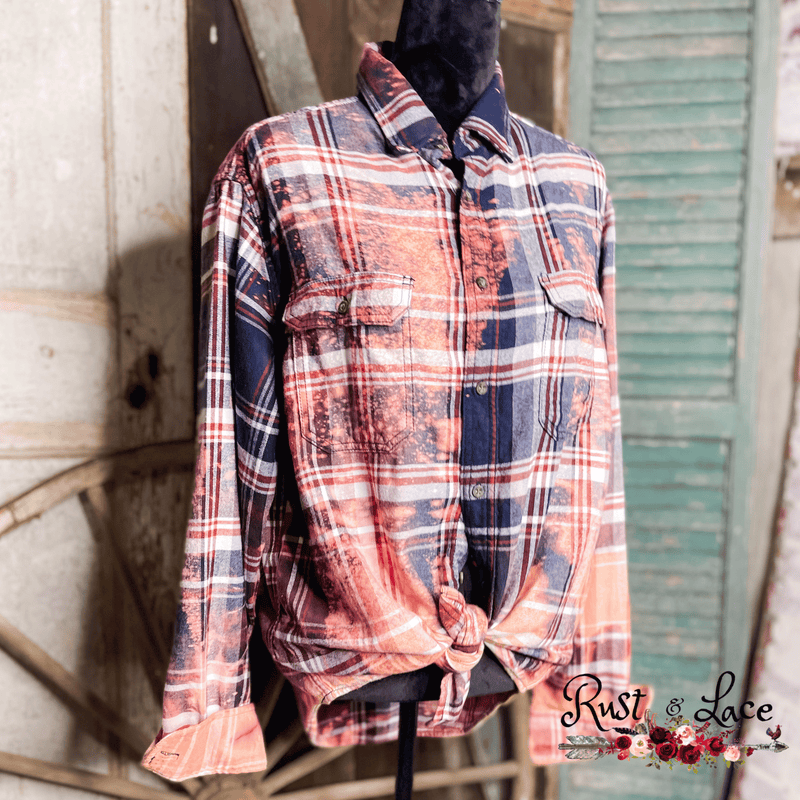 Navy Distressed Flannel 