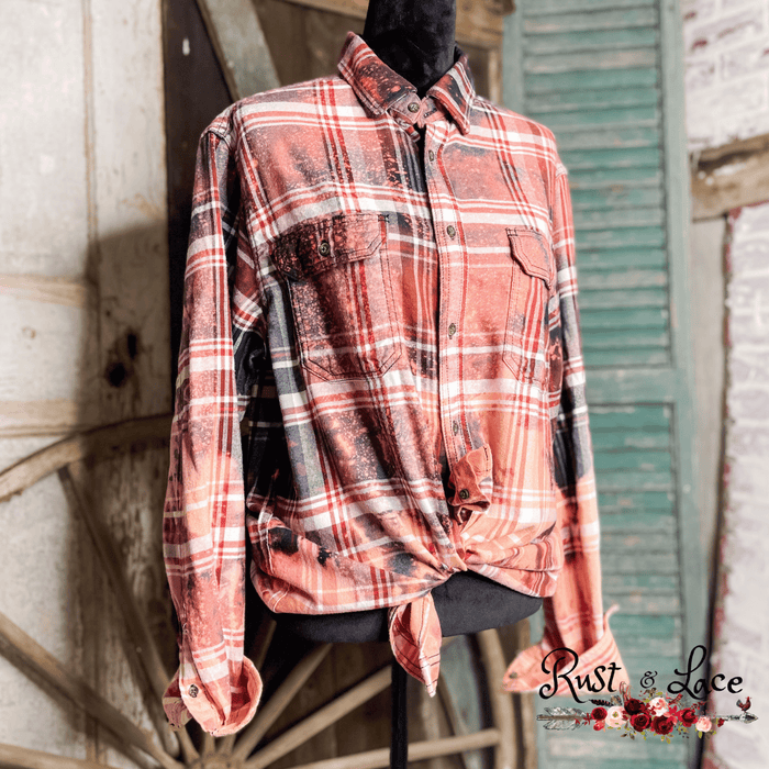 Light Navy Distressed Flannel