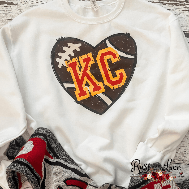 KC Football Heart Sweatshirt