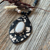 Cow Hide and White Turquoise Necklace