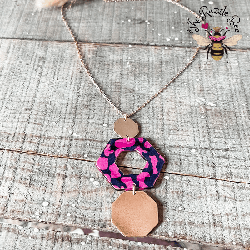Pink Tiger Pendant Necklace