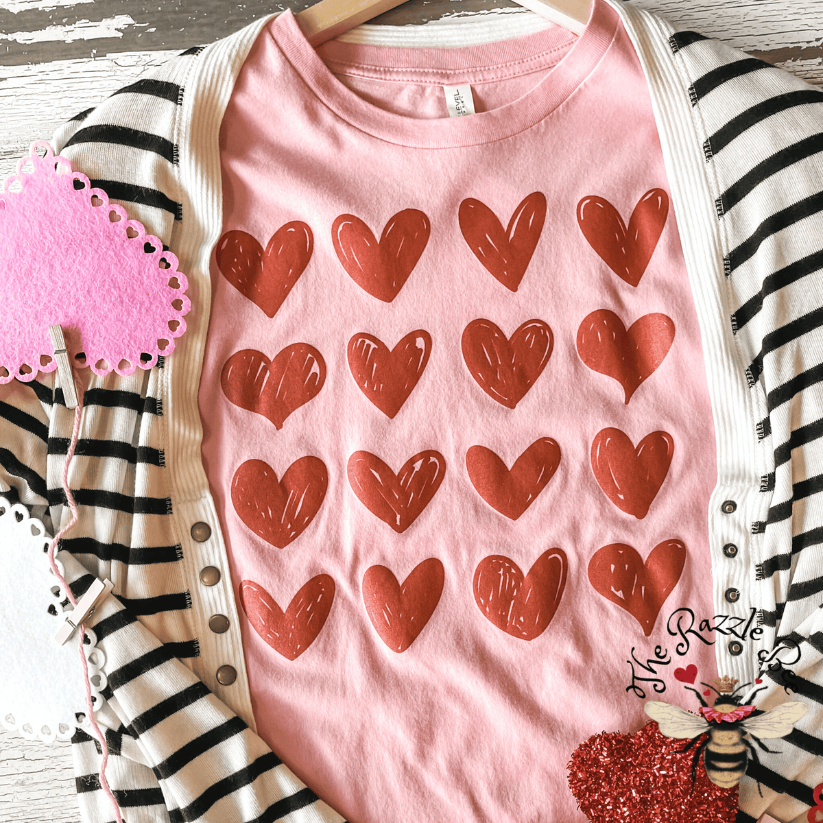 Hearts In A Row Valentine’s Tee