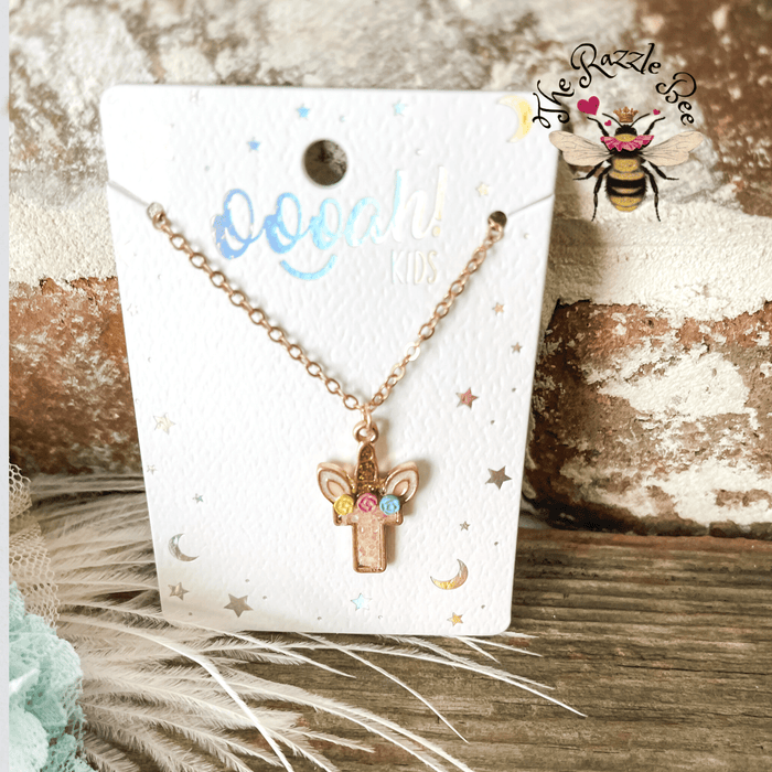 Unicorn T Initial Necklace